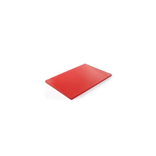 Tocator rosu, 450x300x12 mm, din polietilena HDPE 500, Hendi, cu 2 fete, potrivit si pt uz profesional, respecta normele de igiena HACCP