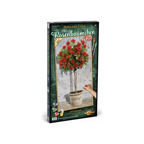 Kit pictura pe numere, trandafir in ghiveci, Schipper