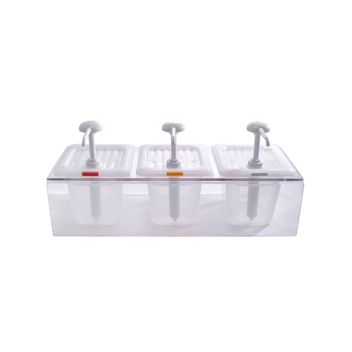 Dispenser triplu pentru sos, policarbonat