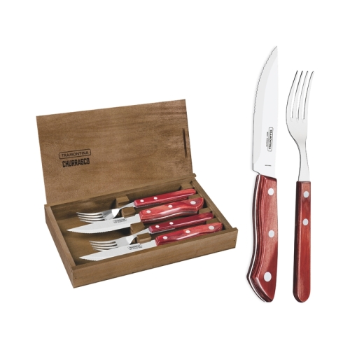 Set 2 furculite si 2 cutite pt friptura, inox