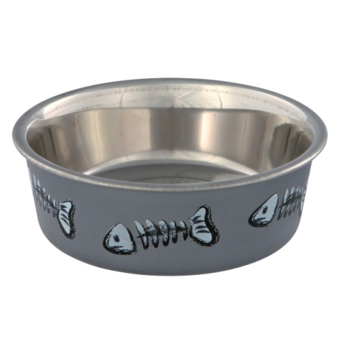 Trixie Castron Inoxidabil cu Invelis Plastic Pisici 0.3 l/12 cm