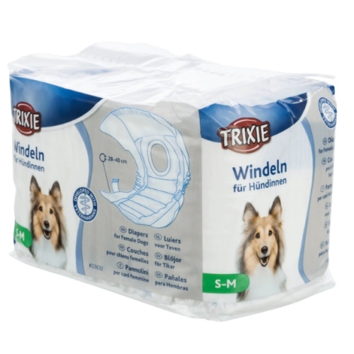  Scutece pentru caini S-M (12 buc) pentru femele 28-40 cm, Trixie