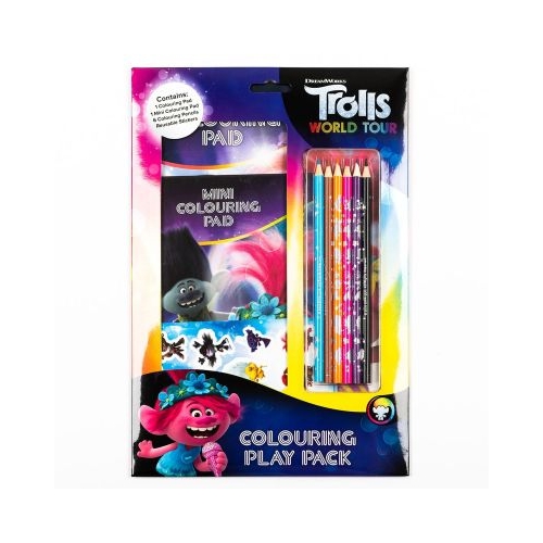 Trolls 2 Colouring Play Pack - Set de colorat cu autocolante si creioane colorate