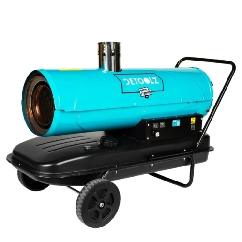 Tun de caldura Detoolz 30 kW, cos evacuare, combustibil motorina, capacitate rezervor 55L, cu roti