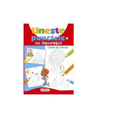Uneste punctele cu iepurasul. Carte de colorat, Editura Erc Press, Carti educative pentru copii