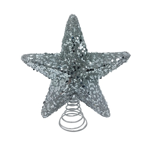 Varf de brad stea argintie 20 cm, Prosper