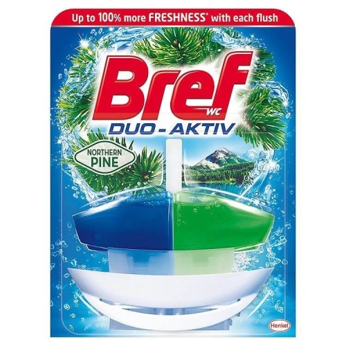 Bref WC Odorizant toaleta Duo Active Pine, 50 ml. Produs de igienizare baie