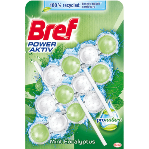 Bref WC Power Aktiv Mint Eucalyptus, 3 x 50 gr. Produs de igienizare baie