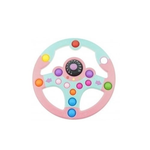 Jucarie antistres din silicon Pop it now and flip volan roz-bleu, FLIPPY