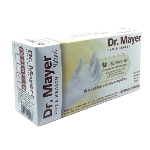 Manusi unica folosinta latex nepudrate marimea L albe 100buc, Dr. Mayer