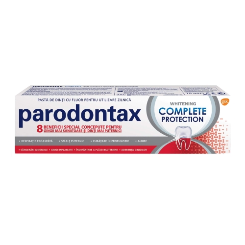 Parodontax Pasta de dinti Complete Protection Whitening, 75 mlpe grupdzc.ro✅. Descopera gama copleta de produse la oferte speciale✅!
