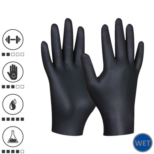 Set 100 de manusi de protectie Black Nitril Eco, din nitril, nepudrate, marimea 10/XL, Gebol 709635_XL, 